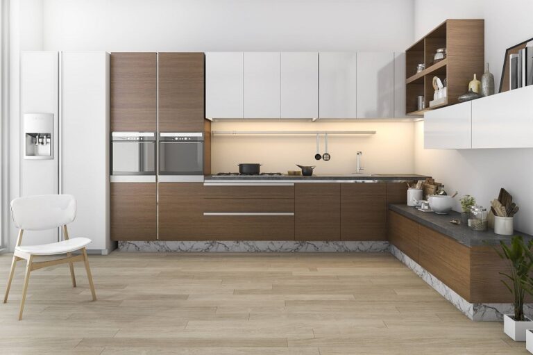 L shape kitchen interiors 768x511